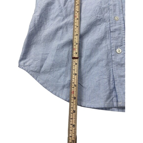 Chaps Coastland Wash Oxford Womens Blue Striped Button-Down Shirt Size S 100% Co - Picture 7 of 11